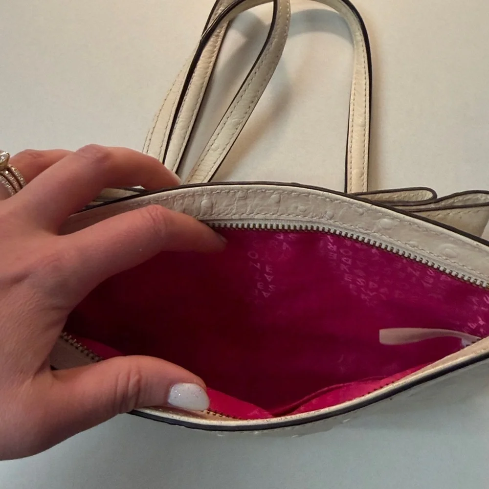 Kate Spade Ivory Bow Crossbody with Gold Chain